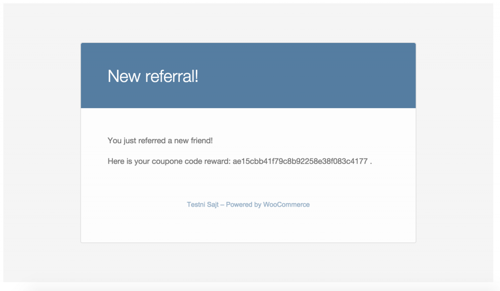 woocommerce refer a friend light email