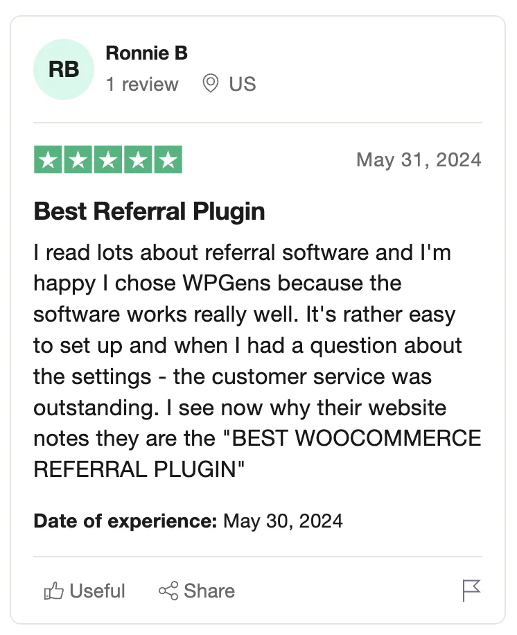 Trustpilot review screenshot 1