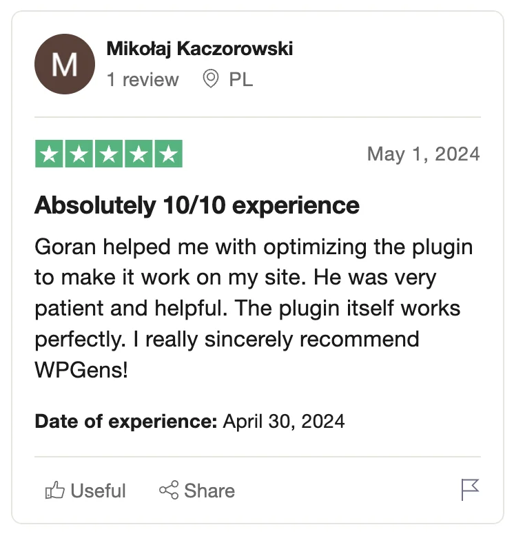 Trustpilot review screenshot 2