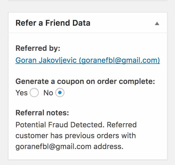 woocommerce refer a friend referral program fraud