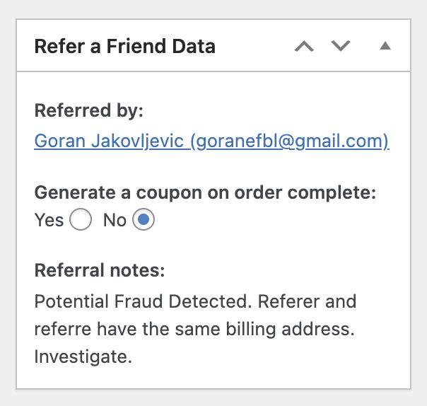 woocommerce refer a friend Coupon not being generated for a person even after they referred someone